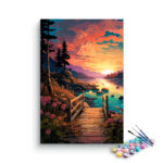 Serene Sunset Bridge Paint by Numbers Kit