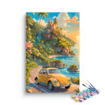 Coastal Drive with Vintage Car Paint by Numbers Kit