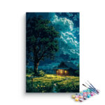 Stormy Night Cabin Paint by Numbers Kit