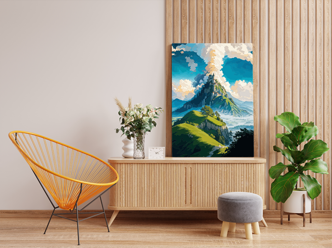 Mountain Castle Retreat Paint by Numbers Kit - Image 2