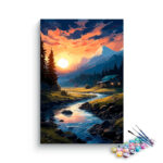 Mountain Sunset River Paint by Numbers Kit
