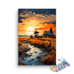 Golden Sunset on the Farm: Paint by Numbers Kit