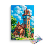 Charming Clock Tower Paint by Numbers Kit