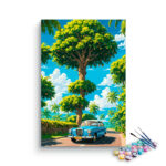 Tropical Journey with Classic Car Paint by Numbers Kit