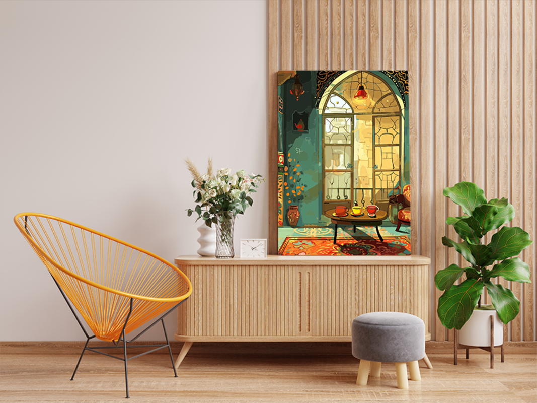 Cozy Moroccan Coffee Corner Paint by Numbers Kit - Image 2