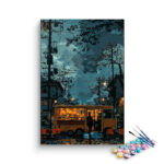 Street Food Truck at Dusk Paint by Numbers Kit