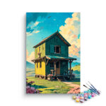 Rustic Two-Story Cabin Paint by Numbers Kit