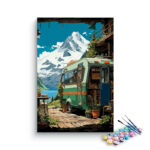 Mountain Escape with Camper Paint by Numbers Kit