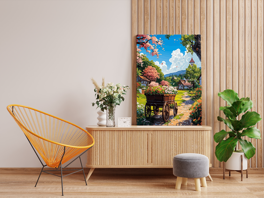 Charming Village Blossom Paint by Numbers Kit - Image 2