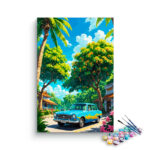 Classic Car in Tropical Paradise Paint by Numbers Kit