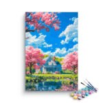 Springtime Cottage by the Lake Paint by Numbers Kit