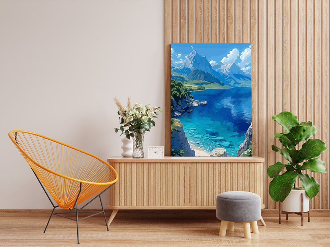 Mountain Lake Serenity Paint by Numbers Kit - Image 2