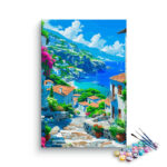 Mediterranean Coastal Village Paint by Numbers Kit