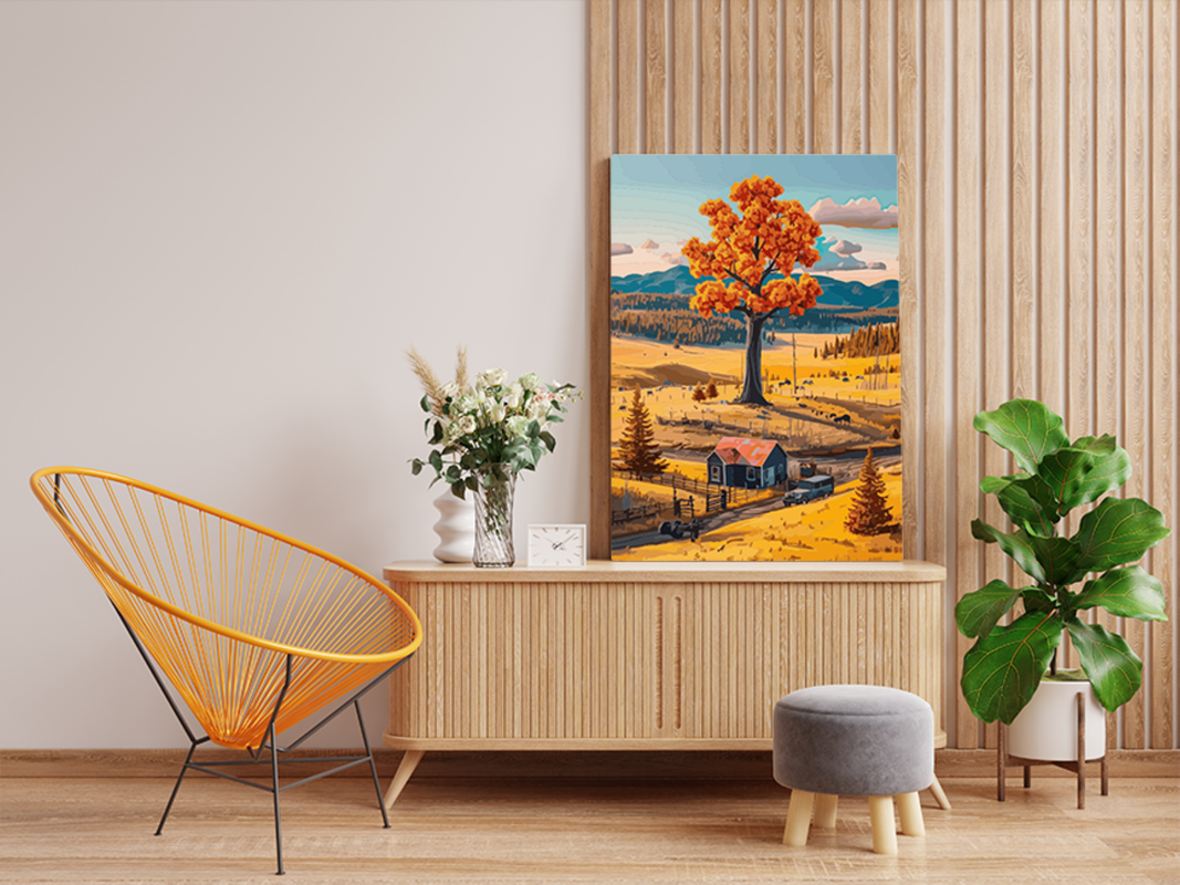 Golden Countryside Paint by Numbers Kit - Image 2