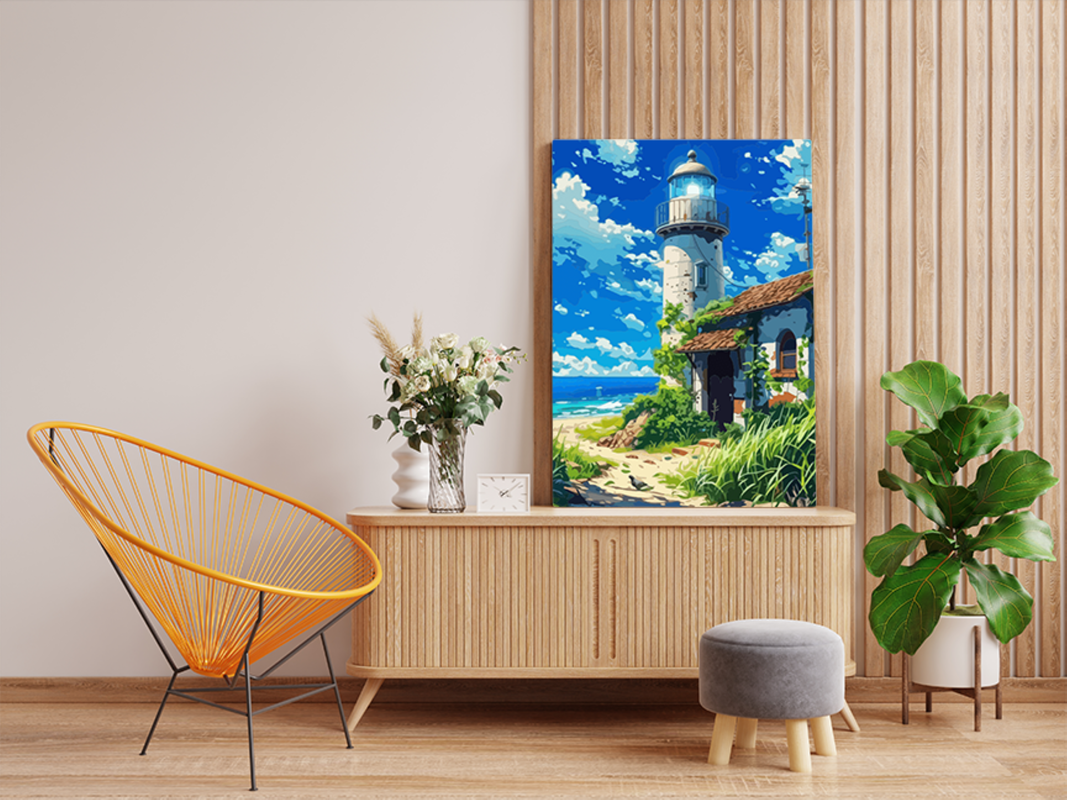 Coastal Lighthouse Escape Paint by Numbers Kit - Image 2