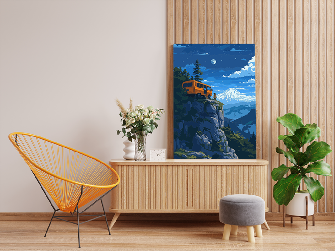 Mountain Adventure Under the Stars Paint by Numbers Kit - Image 2