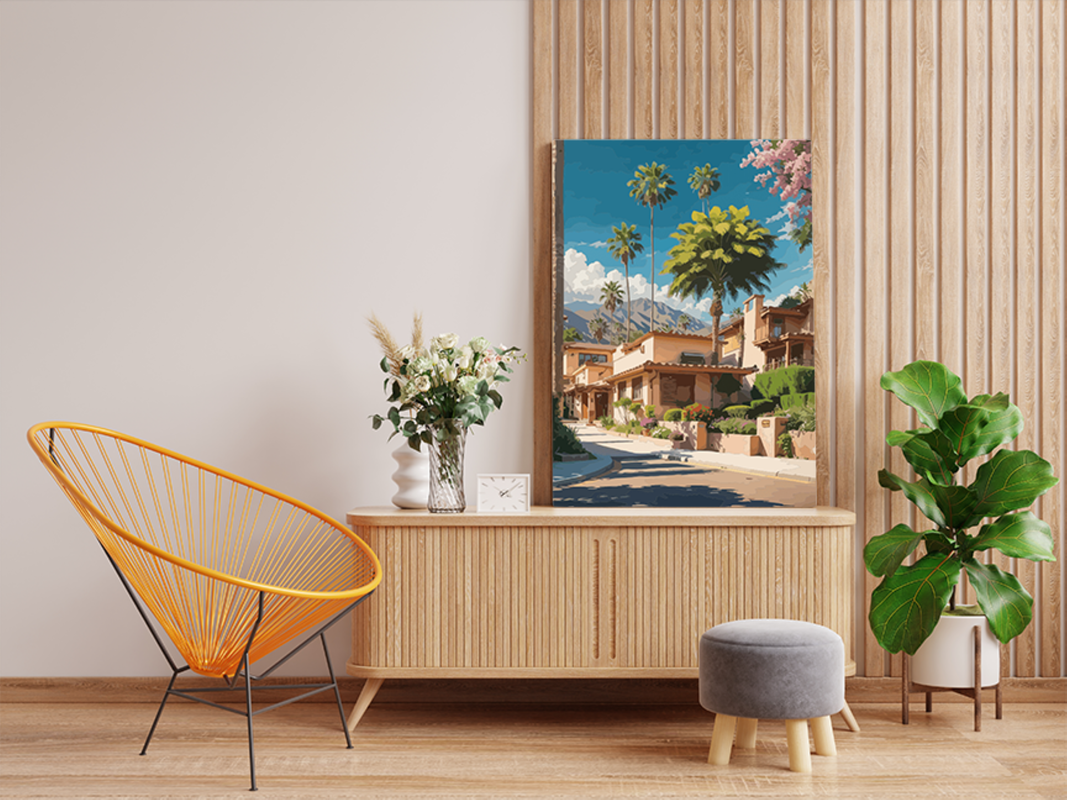 Palm Paradise Street Paint by Numbers Kit - Image 2