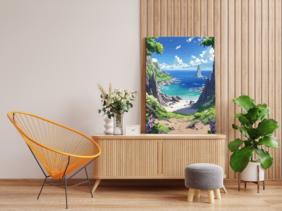 Secluded Coastal Escape Paint by Numbers Kit - Image 2