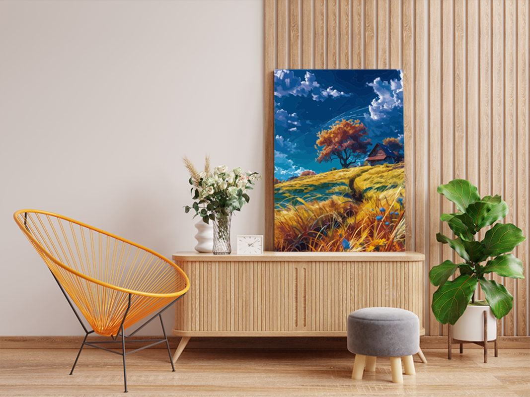 Golden Meadow Serenity Paint by Numbers Kit - Image 2