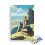 Mountain Temple Landscape Paint by Numbers Kit