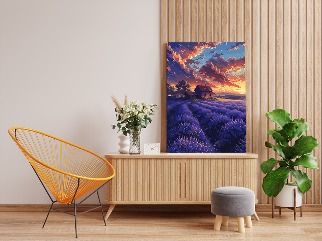 Sunset Lavender Farm Paint by Numbers Kit - Image 2