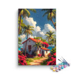 Tropical Beach Cottage Paint by Numbers Kit