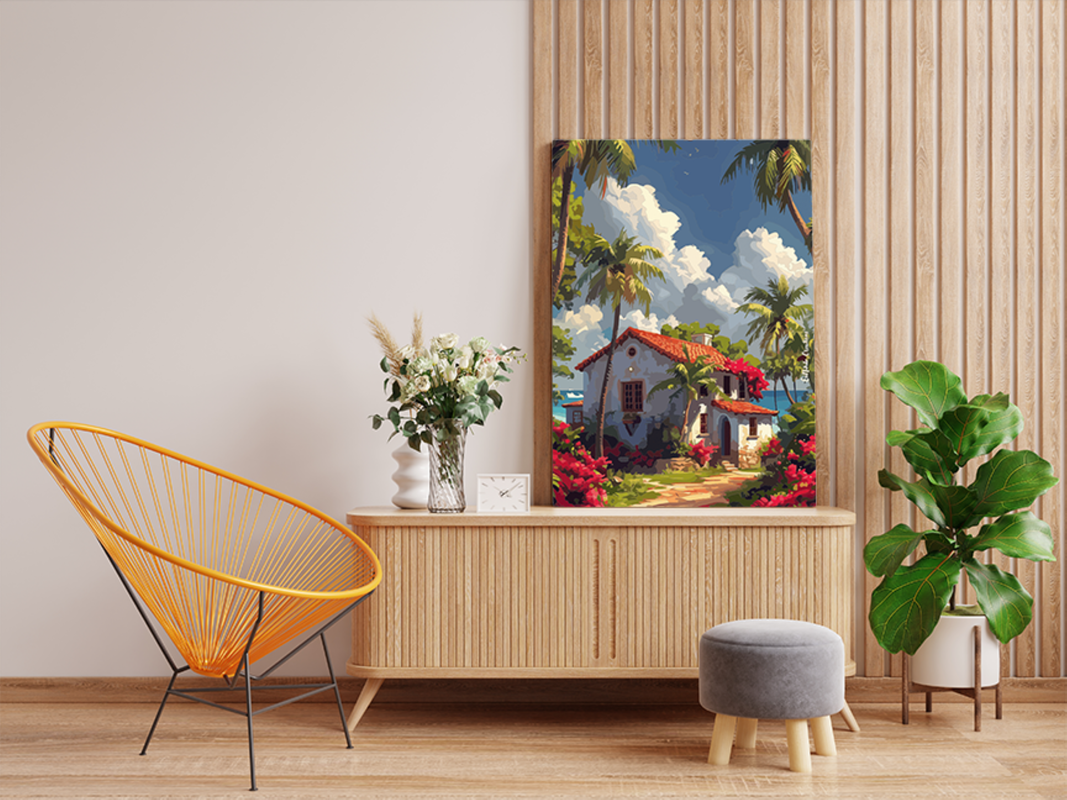 Tropical Beach Cottage Paint by Numbers Kit - Image 2