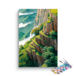 Mountain Cliff Temple Paint by Numbers Kit