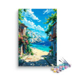Coastal Village by the Sea Paint by Numbers Kit