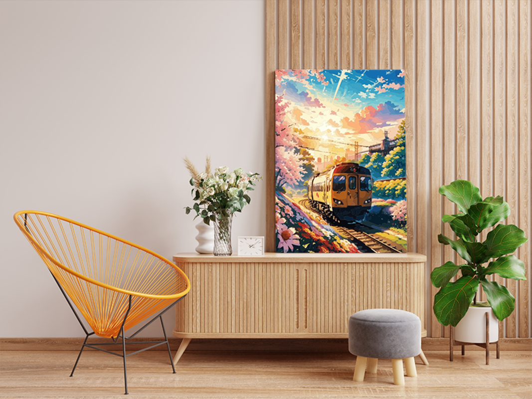 Sunset Train Journey Paint by Numbers Kit - Image 2