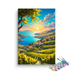 Sunset Vineyard by the Sea Paint by Numbers Kit
