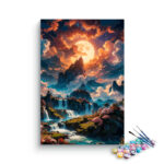 Moonlit Waterfall Fantasy Landscape Paint by Numbers Kit