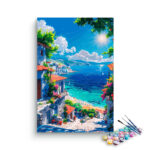 Sunlit Mediterranean Coast Paint by Numbers Kit
