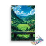 Valley Soccer Field Landscape Paint by Numbers Kit