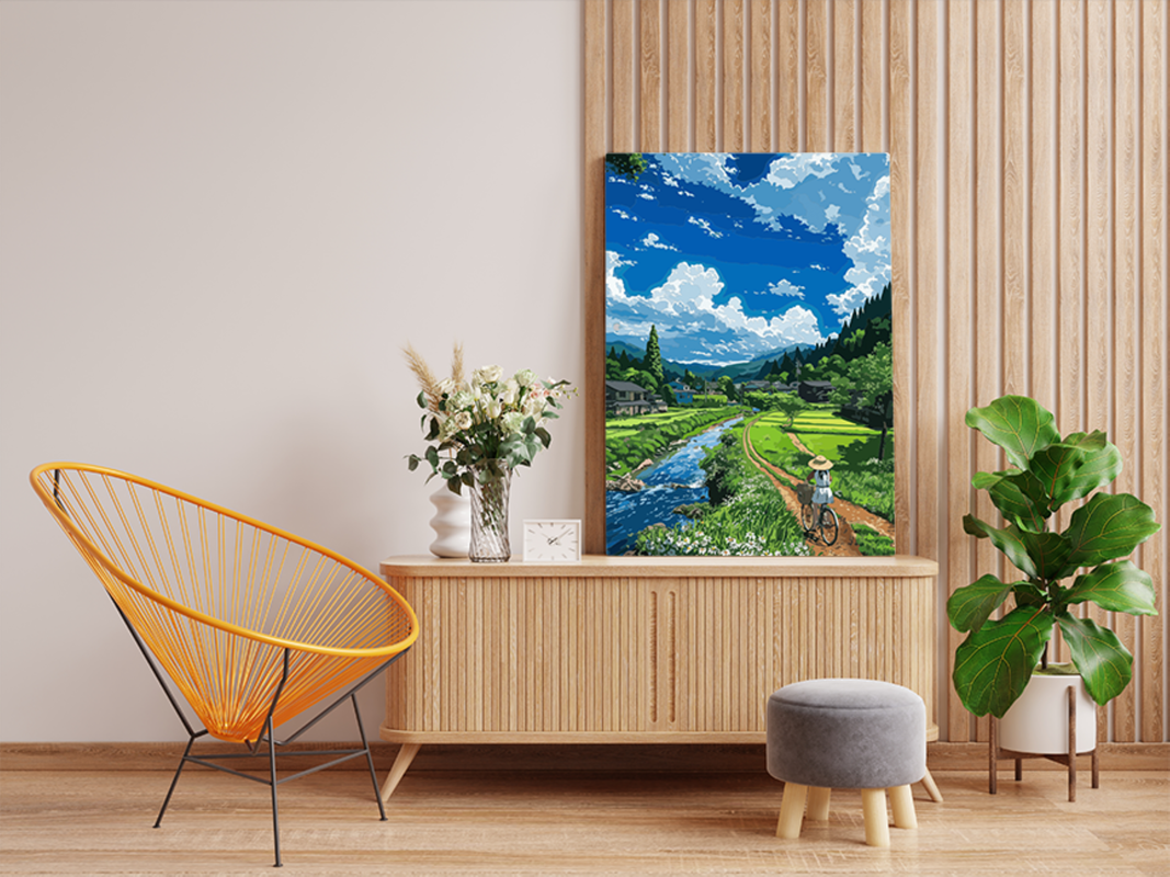 Countryside Bike Ride Paint by Numbers Kit - Image 2