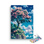 Blossoming Tree on Cliff Paint by Numbers Kit