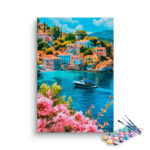 Colorful Coastal Village Paint by Numbers Kit