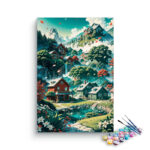 Charming Mountain Village Paint by Numbers Kit