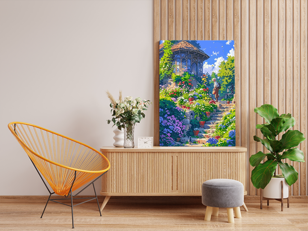 Blooming Garden Path Paint by Numbers Kit - Image 2