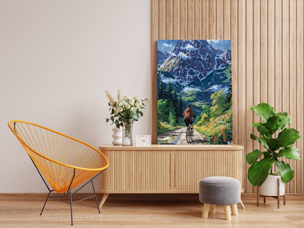 Mountain Biking Adventure Paint by Numbers Kit - Image 2