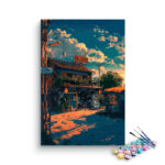 Sunset Street Corner Paint by Numbers Kit