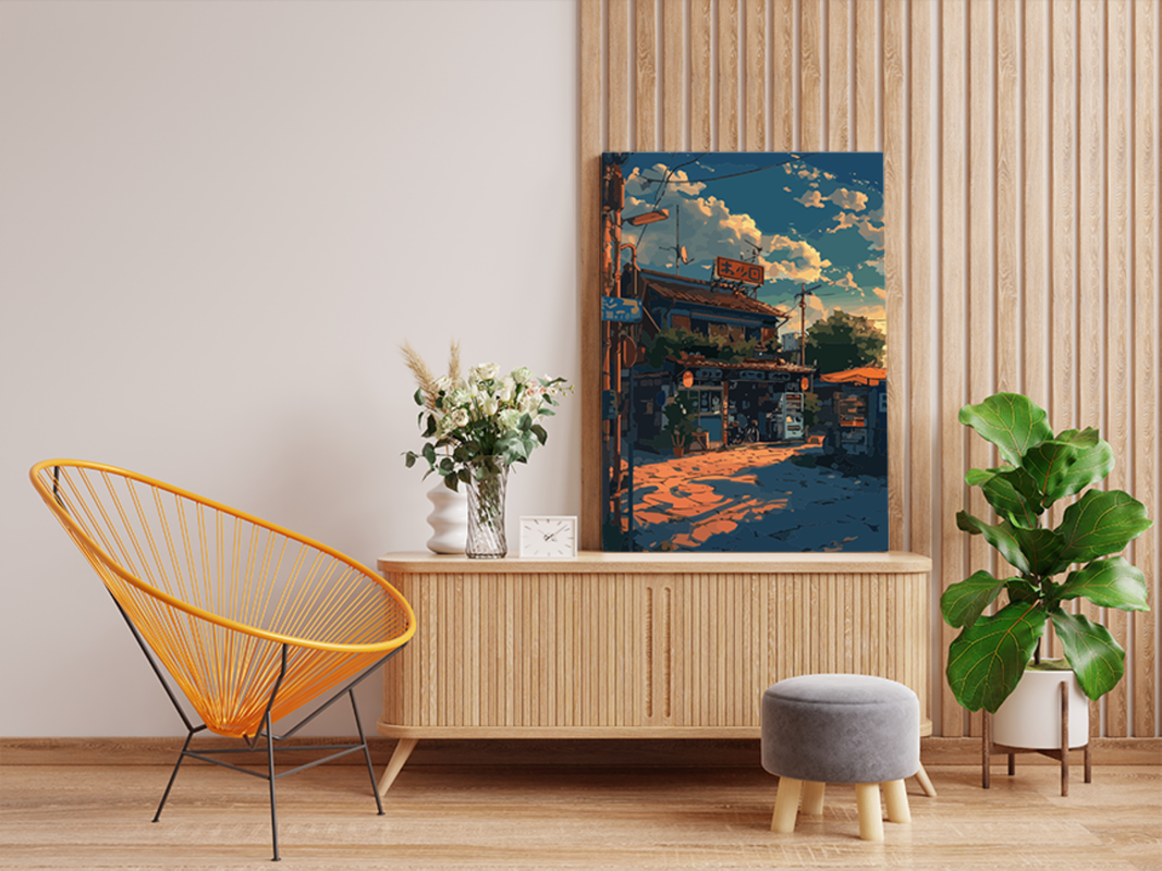 Sunset Street Corner Paint by Numbers Kit - Image 2