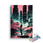 Urban Oasis: Future Cityscape Paint by Numbers Kit