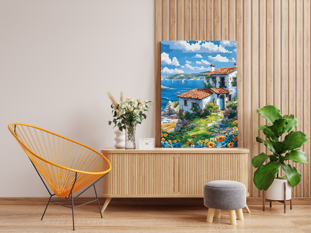 Seaside Cottage Bliss: Coastal Retreat Paint by Numbers Kit - Image 2