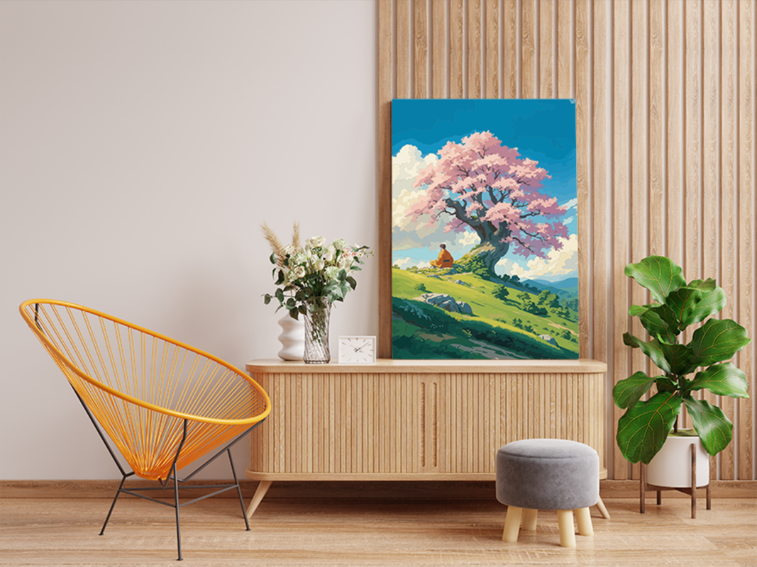 Blossom of Serenity: Meditative Tree Paint by Numbers Kit - Image 2