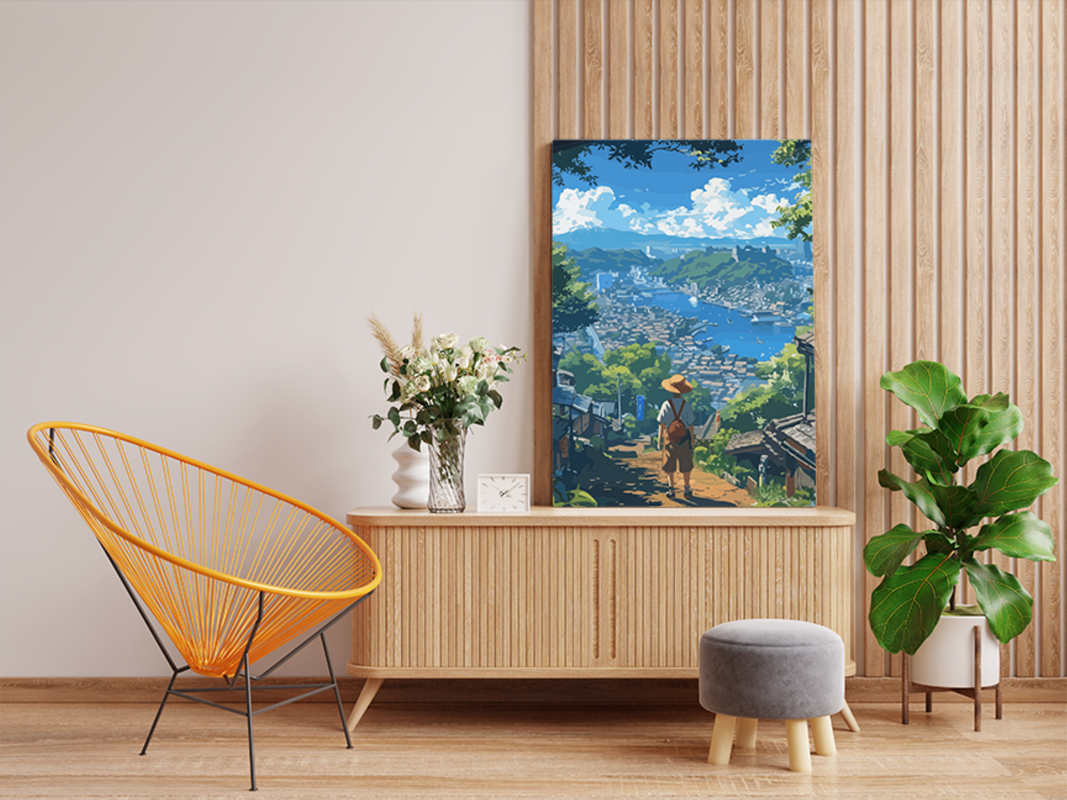 Explorer's Path: Seaside Town Paint by Numbers Kit - Image 2