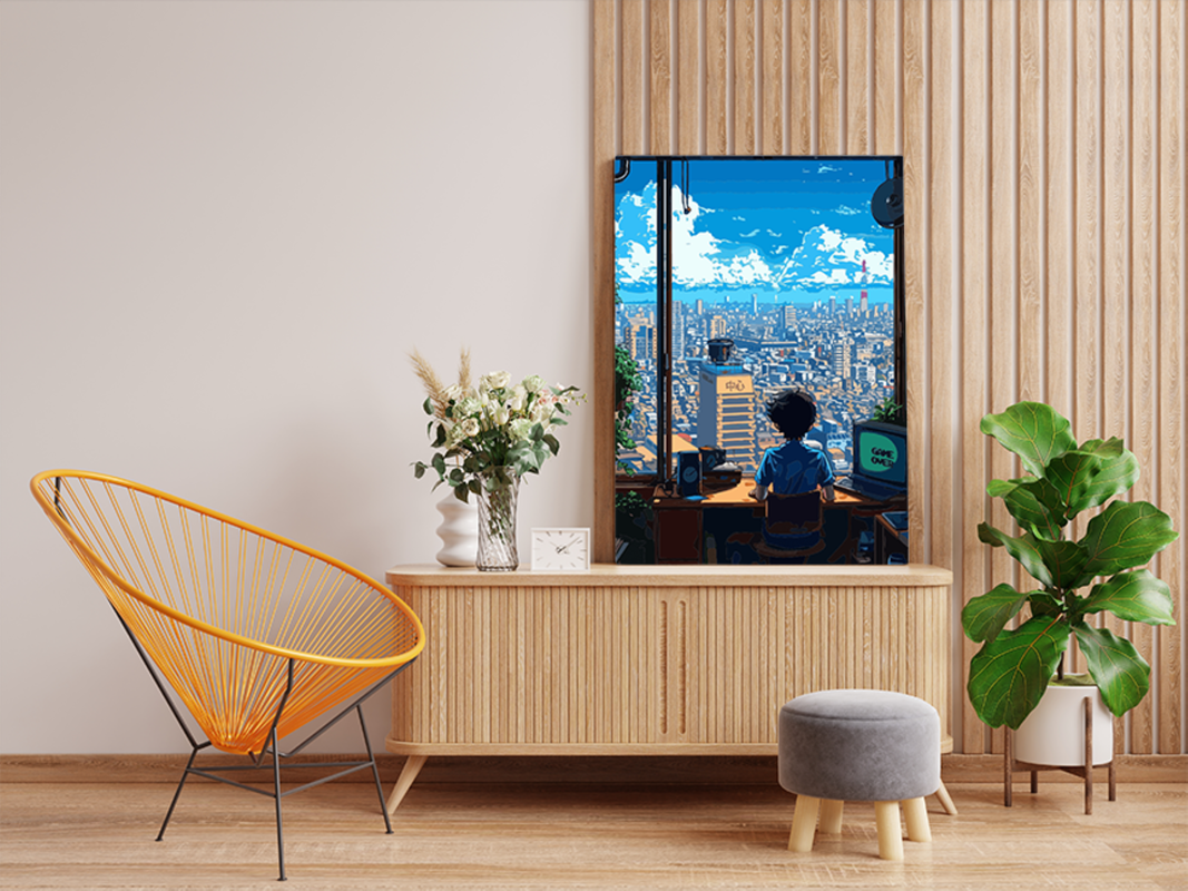 Cityscape Reflection Paint by Numbers Kit - Image 2