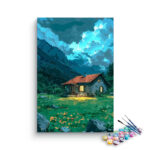 Mountain Cabin Glow Paint by Numbers Kit