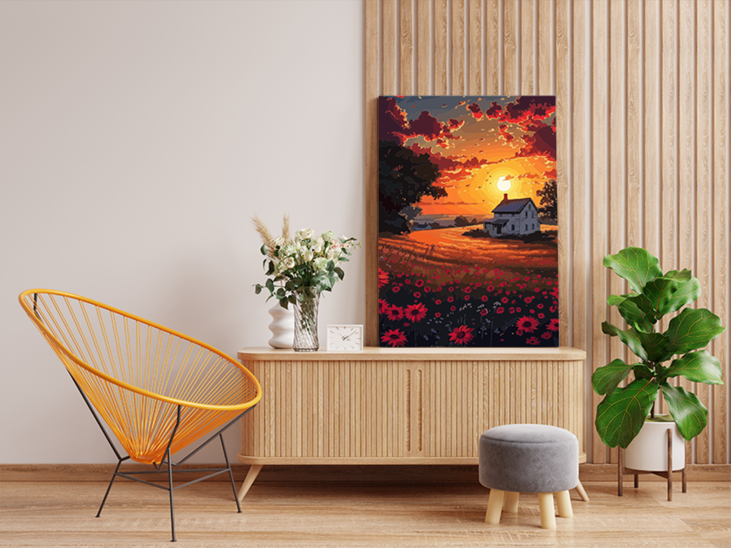 Sunset Field Serenity Paint by Numbers Kit - Image 2