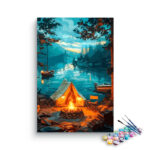 Lakeside Campfire Escape Paint by Numbers Kit